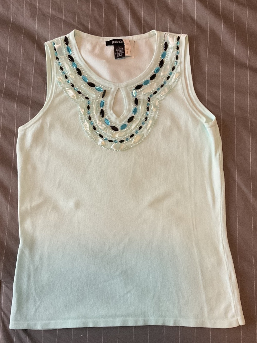 Dolce and Gabbana light blue sleeveless sweater